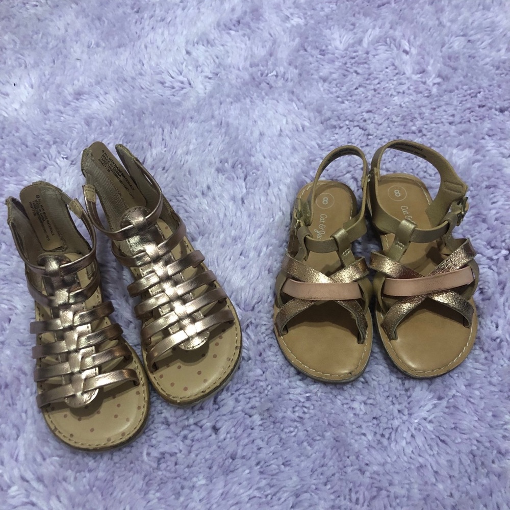 Size 8 child gold strappy sandals
